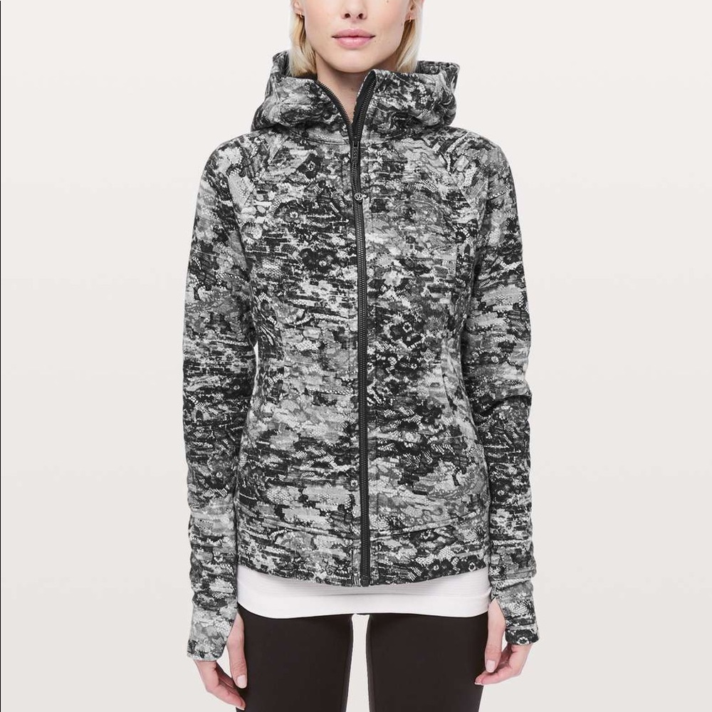 Lululemon Scuba Hoodie Black & White Lace Size 8